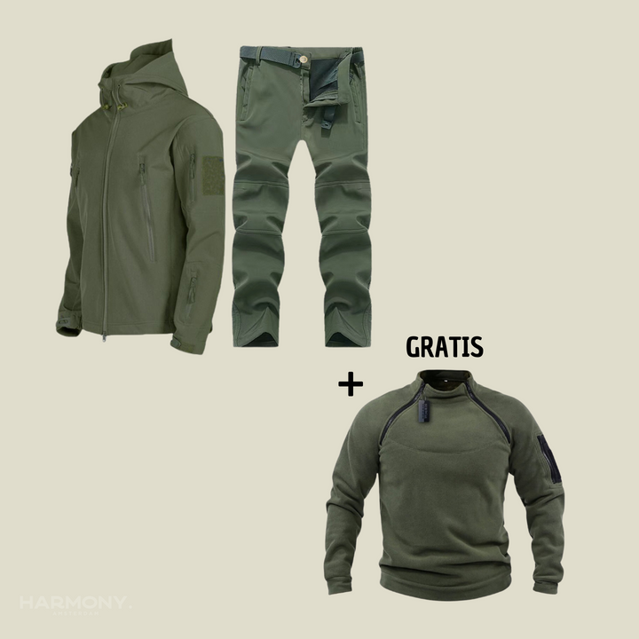 Militair | Taktischer wind/wasserdichter Anzug + kostenloser Fleece-Pullover